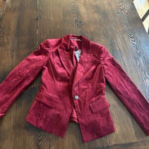 Red Velvet Blazer Size 0 - holiday